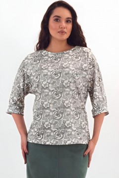 Джемпер трикотажный молочного цвета с принтом Braslava