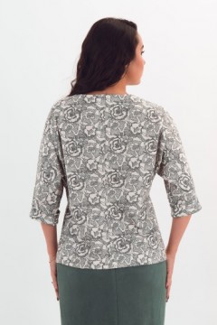 Джемпер трикотажный молочного цвета с принтом Braslava(фото5)