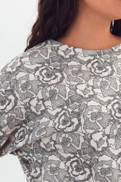 Джемпер трикотажный молочного цвета с принтом Braslava(фото3)