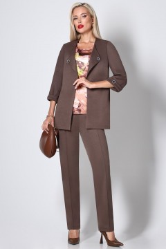 Костюм-тройка с брюками в коричневом цвете Планы на перспективу, хит SelenaSonata
