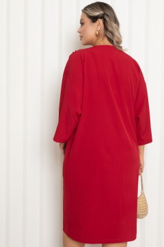 Платье нарядное тёмно-красного цвета с поясом Agata(фото7)