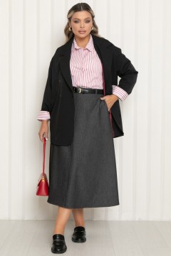 Жакет чёрный оверсайз с карманами Agata(фото2)