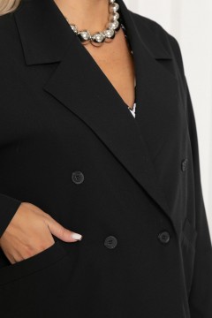 Жакет чёрный оверсайз с карманами Agata(фото4)