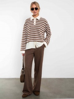 Свитшот-поло с имитацией рубашки в полоску Kosmos(фото2)