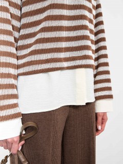 Свитшот-поло с имитацией рубашки в полоску Kosmos(фото5)