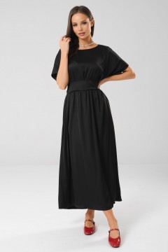 Платье нарядное чёрное с широким поясом Priz