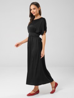 Платье нарядное чёрное с широким поясом Priz(фото2)