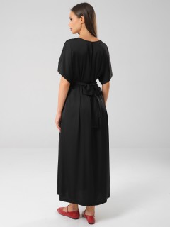 Платье нарядное чёрное с широким поясом Priz(фото6)