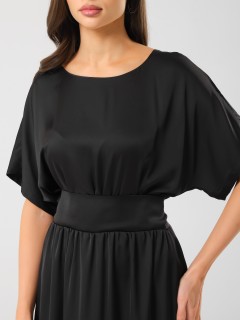 Платье нарядное чёрное с широким поясом Priz(фото3)