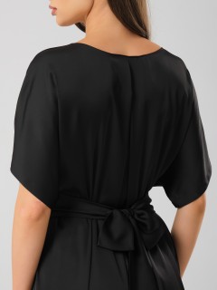 Платье нарядное чёрное с широким поясом Priz(фото5)