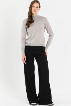 Брюки чёрные прямые трикотажные Priz