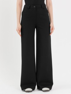 Брюки чёрные прямые трикотажные Priz(фото3)