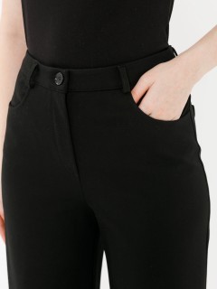 Брюки чёрные прямые трикотажные Priz(фото4)