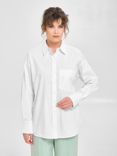 Блузка белая прямого силуэта Priz(фото4)