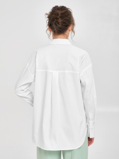 Блузка белая прямого силуэта Priz(фото6)