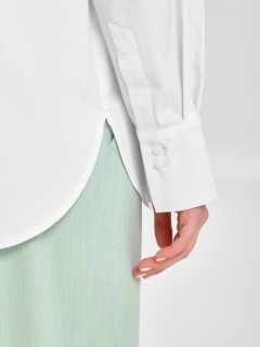 Блузка белая прямого силуэта Priz(фото5)