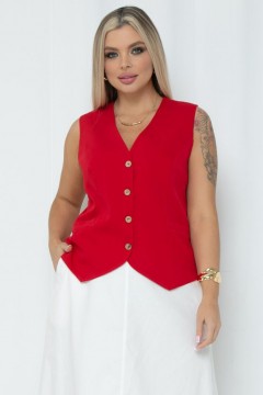 Жилет красный с застёжкой на пуговицы Agata