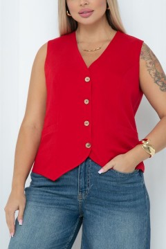 Жилет красный с застёжкой на пуговицы Agata(фото5)