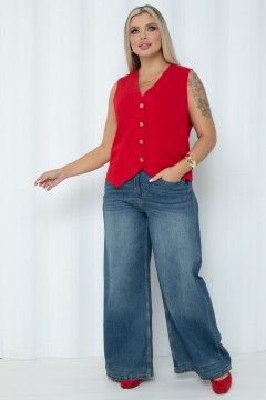 Жилет красный с застёжкой на пуговицы Agata(фото4)