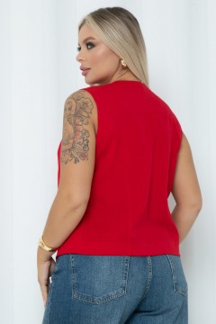 Жилет красный с застёжкой на пуговицы Agata(фото6)
