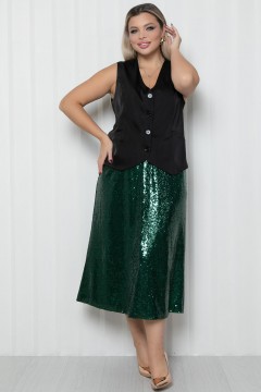 Юбка длинная зелёная из пайеток Agata