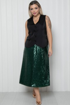 Юбка длинная зелёная из пайеток Agata(фото5)