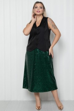 Юбка длинная зелёная из пайеток Agata(фото2)