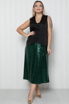 Юбка длинная зелёная из пайеток Agata(фото3)