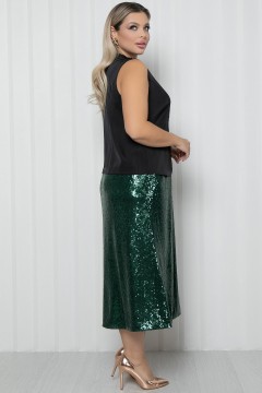 Юбка длинная зелёная из пайеток Agata(фото4)