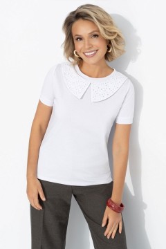 Футболка белая с воротничком Charutti