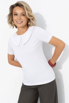 Футболка белая с воротничком Charutti(фото5)
