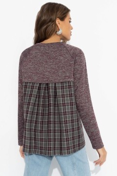 Лонгслив комбинированный бордового цвета Charutti(фото8)