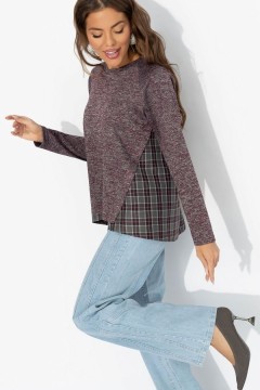 Лонгслив комбинированный бордового цвета Charutti(фото6)