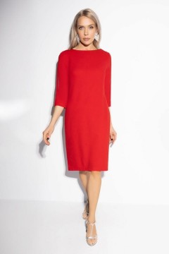 Платье красное трикотажное с декоративными молниями Charutti(фото5)