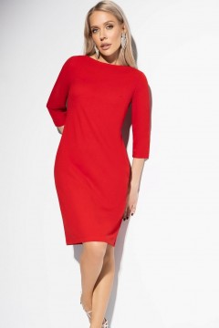 Платье красное трикотажное с декоративными молниями Charutti