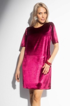 Платье бархатное бордовое с карманами Charutti(фото3)