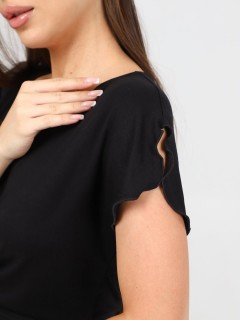 Пижама трикотажная чёрная с шортами Iv-capriz(фото5)