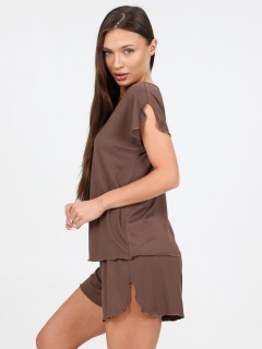 Пижама трикотажная с шортами в цвете капучино Iv-capriz(фото6)