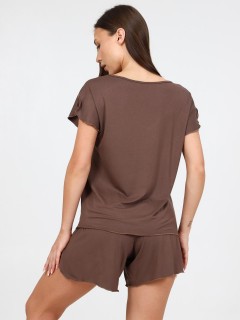 Пижама трикотажная с шортами в цвете капучино Iv-capriz(фото9)