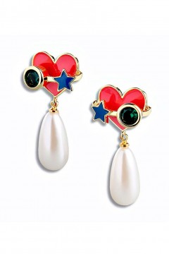 Серьги на гвоздиках с цирконами Rada