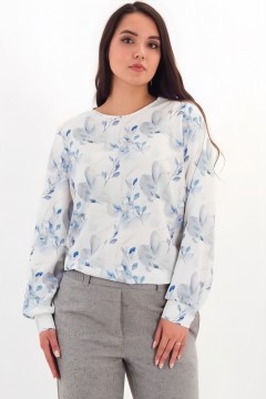 Блузка молочного цвета с длинными рукавами Braslava