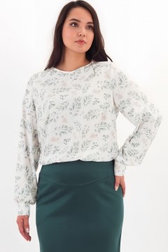 Блузка молочного цвета с длинными рукавами Braslava