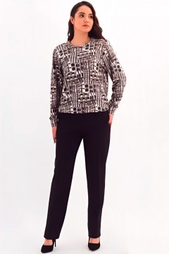 Брюки классические чёрные трикотажные Braslava