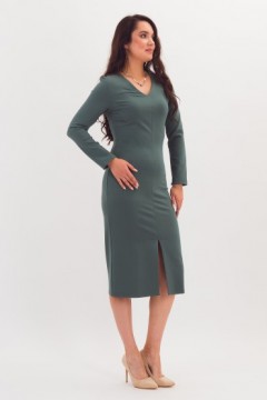 Платье-футляр трикотажное тёмно-зелёное Braslava(фото3)
