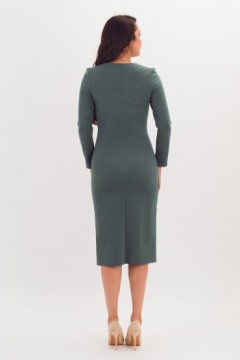 Платье-футляр трикотажное тёмно-зелёное Braslava(фото4)