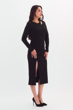 Платье-футляр трикотажное чёрное Braslava(фото3)