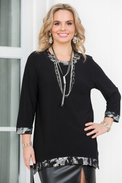 Туника чёрная с разрезами Lavira
