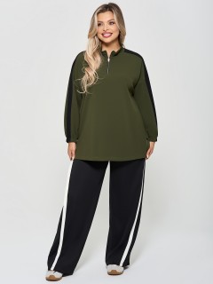 Джемпер цвета хаки из фактурного трикотажа Dora(фото5)