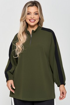 Джемпер цвета хаки из фактурного трикотажа Dora