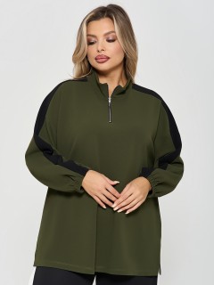 Джемпер цвета хаки из фактурного трикотажа Dora(фото3)